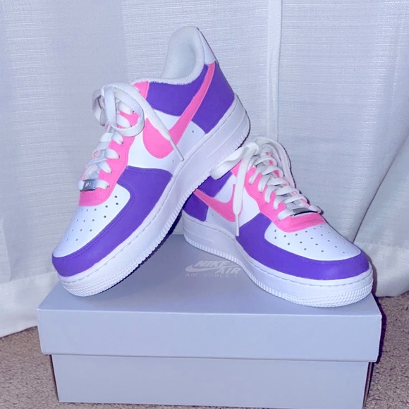 Nike pink and purple Air Force 1s - Picture 1 of 1